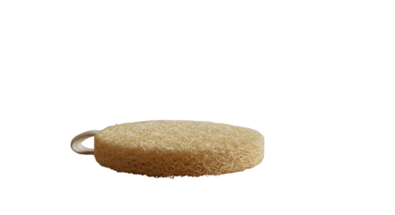A simple loofah promotes self care and a rejuvenating shower experience with a minimalist black