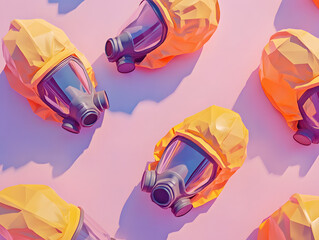 Low-poly art of safety gear.