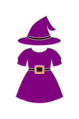 Purple witch costume for Halloween 