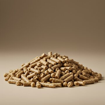 poultry feed pellets made with grains, soy, and vitamins