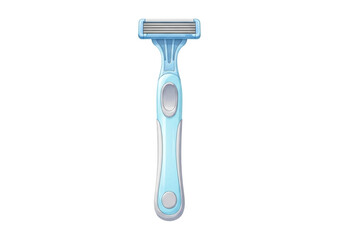 A light-blue disposable razor, depicted in a cartoonish, stylized illustration