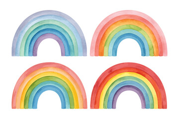 Obraz premium set of Watercolor Rainbow Brush Strokes Background