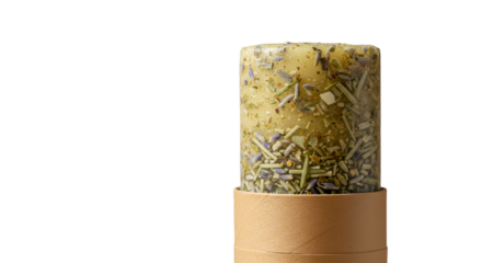 An aromatic herbal candle infused with lavender dreams for peaceful meditation in studio soft