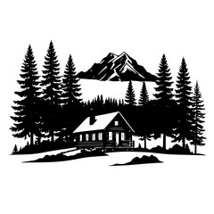 Cozy cabin retreat nestled in scenic mountain woods