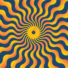 Swirl Spiral Psychedelic Patterns. Retro Vector Gradient Wavy Background. Christmas, gifts, birthday, and holiday flat vector illustration. Funky Swirl Burst