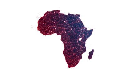 The vibrant digital heart of Africa pulsing with connection and potential on a stark black backdrop