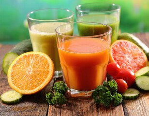 Refreshing fresh juice supporting active and balanced living