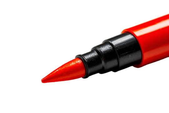 Red marker close up vibrant color art supplies