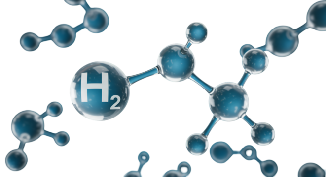 Exploring Hydrogen Envisioning a cleaner future with molecular models rendered in sleek transparent