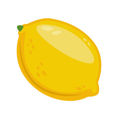 Lemon icon. Citrus fruit with yellow peel. Fresh tropical healthy sour food. Vitamin ingredient.