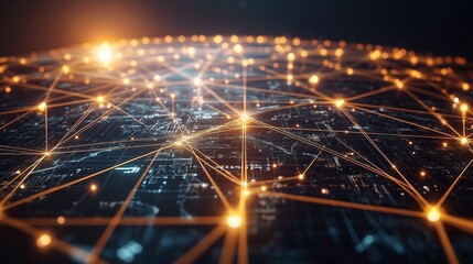 An abstract image of networked globe. Realistic video of a commercial processing real time data. Digital interaction with a shallow depth aspect. A conceptual illustration of a lifestyle connected.