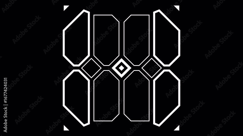 Aufkleber abstract geometric animation: dynamic hexagon & diamond pattern