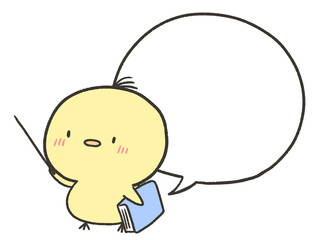 指差し棒を持って指すひよこ