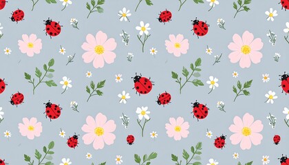 Floral ladybug pattern