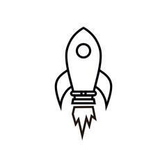 Rocket icon. Rocket icon vector isolated on a white background. Trendy and modern symbol Rocket design illustration. Rocket icon similar design.