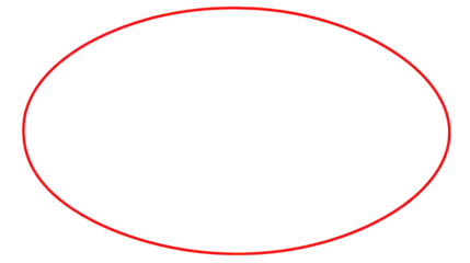 Red Oval Shape on Transparent Background