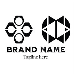 Bold Geometric Logo Design with Abstract Shapes and Strong Typography Emphasizing Brand Identity and Modern Aesthetic