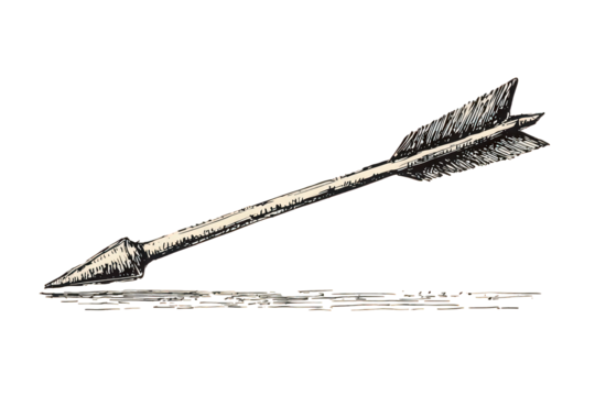 Silver Arrow on Black Background