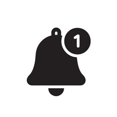 Obraz premium Notification silhouette black and white vector icon