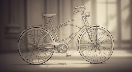 Obraz premium Vintage bicycle sketch illustration
