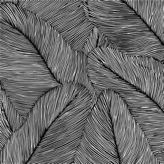 Abstract line art pattern design vector graphic black and white modern geometric background illustration