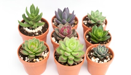 Potted Succulents A collection of small succulent plants