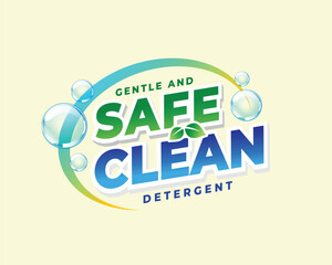 laundry detergent powder label for safe and clean wash