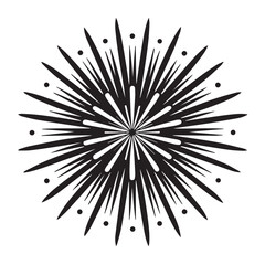 Obraz premium Monochrome abstract starburst explosion, isolated on white background