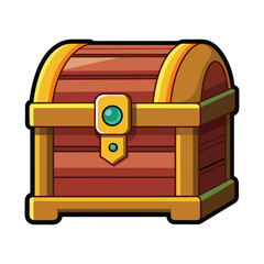 Treasure Chest Isometric Vector – Gold Coins and Gems Illustration