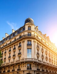 Obraz premium Parisian Building Exterior Sunny Day