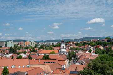 Fototapeta premium Panoramic view to the old town of Eger Hungary
