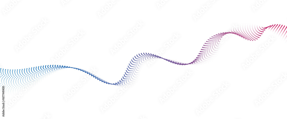 Aufkleber flowing dot wave halftone gradient pattern on transparent background