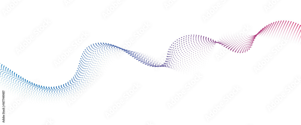 Aufkleber flowing dot wave halftone gradient pattern on transparent background