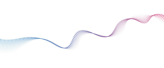 Flowing Dot Wave halftone gradient pattern on transparent background	
