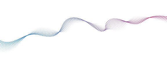 Flowing Dot Wave halftone gradient pattern on transparent background	
