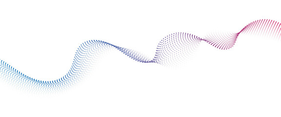 Flowing Dot Wave halftone gradient pattern on transparent background	
