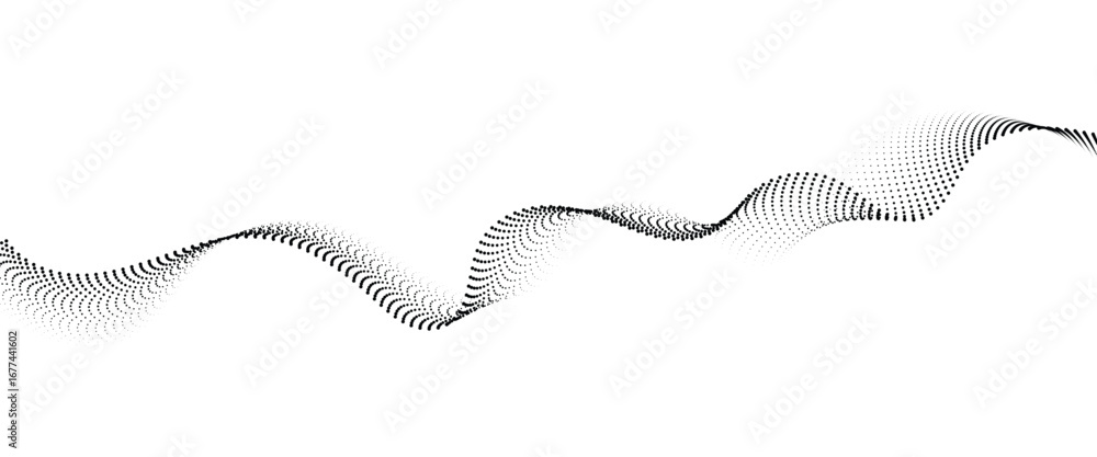 Aufkleber flowing dot wave halftone gradient pattern on transparent background