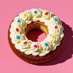 Delicious bundt cake with creamy frosting and colorful sprinkles, perfect for celebrations and parties
