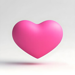 Vibrant pink heart floats gracefully against a clean, bright studio background, symbolizing love and care