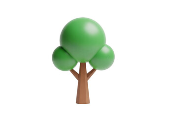 A simple yet vibrant 3D tree model with a touch of minimalism. Its clean lines and cheerful color palette evoke a sense of freshness and growth