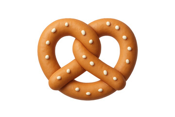 A close-up shot of a freshly baked pretzel with salt beads. This traditional pastry is golden brown and ready to enjoy.