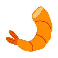 Colorful shrimp illustration with a playful design ideal for culinary themes and seafood promotions
