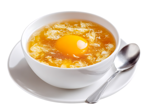 Egg Drop Soup in the middle isolatrd Vector Minimal Line Art