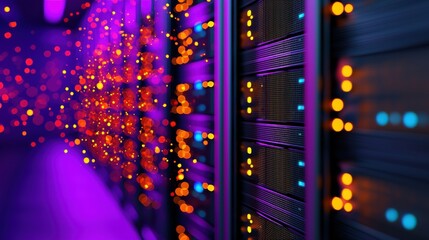 Cyberspace AI powered supercomputer processing vast amounts of cyberspace information.