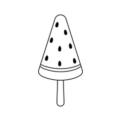 Colorful popsicle shaped like a watermelon, perfect for summer treats and refreshing desserts