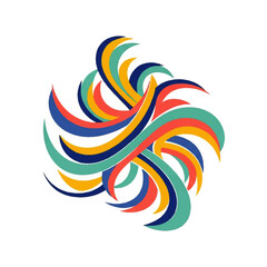 Abstract Swirl of Colorful Waves Dynamic Vector Design
