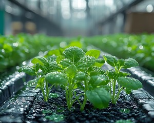 High tech greenhouse within an industrial complex using hydroponic farming and purified water