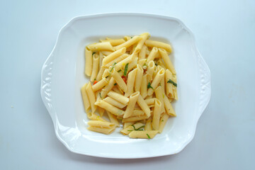 simple pasta dish. on white background
