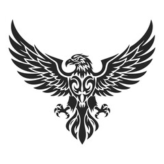 Obraz premium Tribal Eagle Tattoo Design - Bird of Prey Vector Illustration