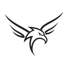 Fototapeta premium Tribal Eagle Tattoo Design - Bird of Prey Vector Illustration